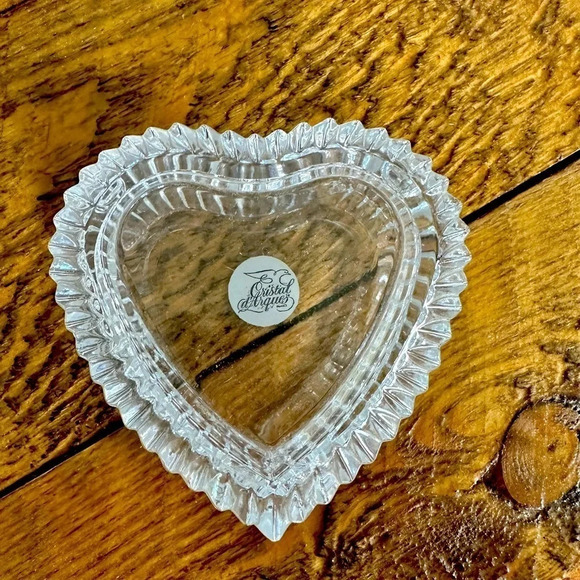 Vintage Cristal‎ Darques Heart Shaped Crystal Box - Picture 3 of 3